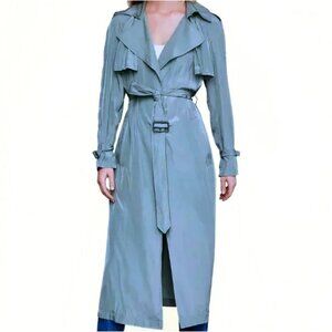 POL Sage Green Trench Duster Coat Size Small NEW